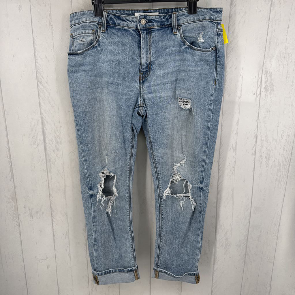 13 straight leg cuffed jean