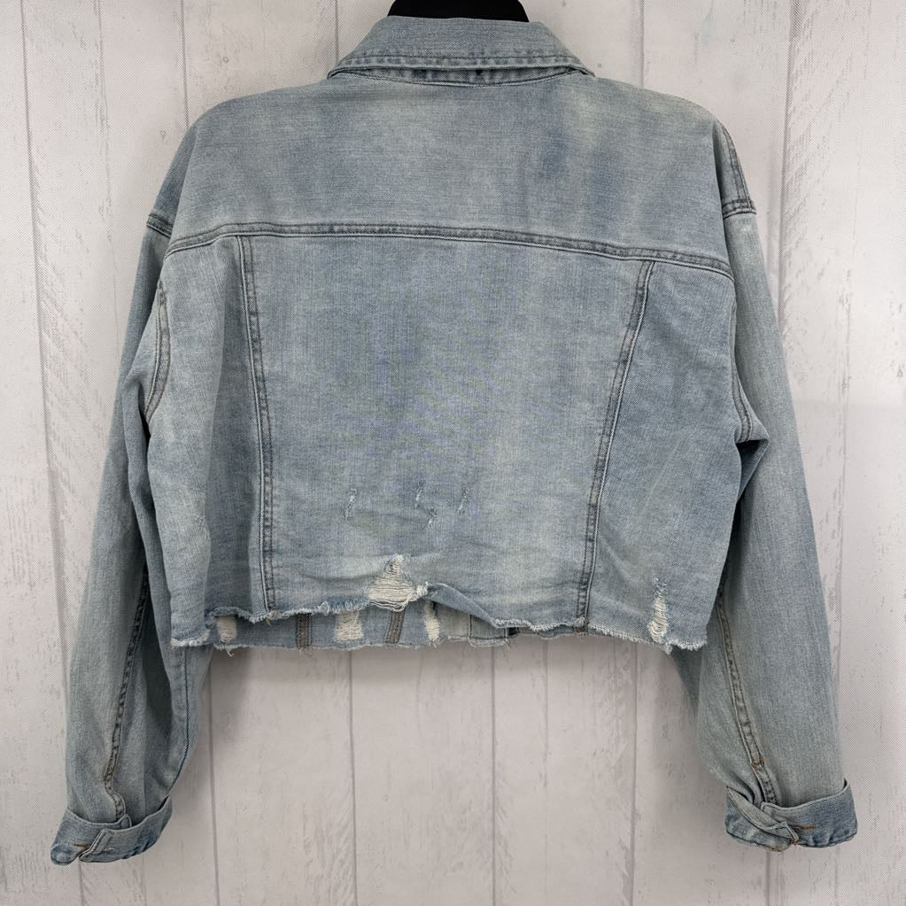 L crop denim jacket