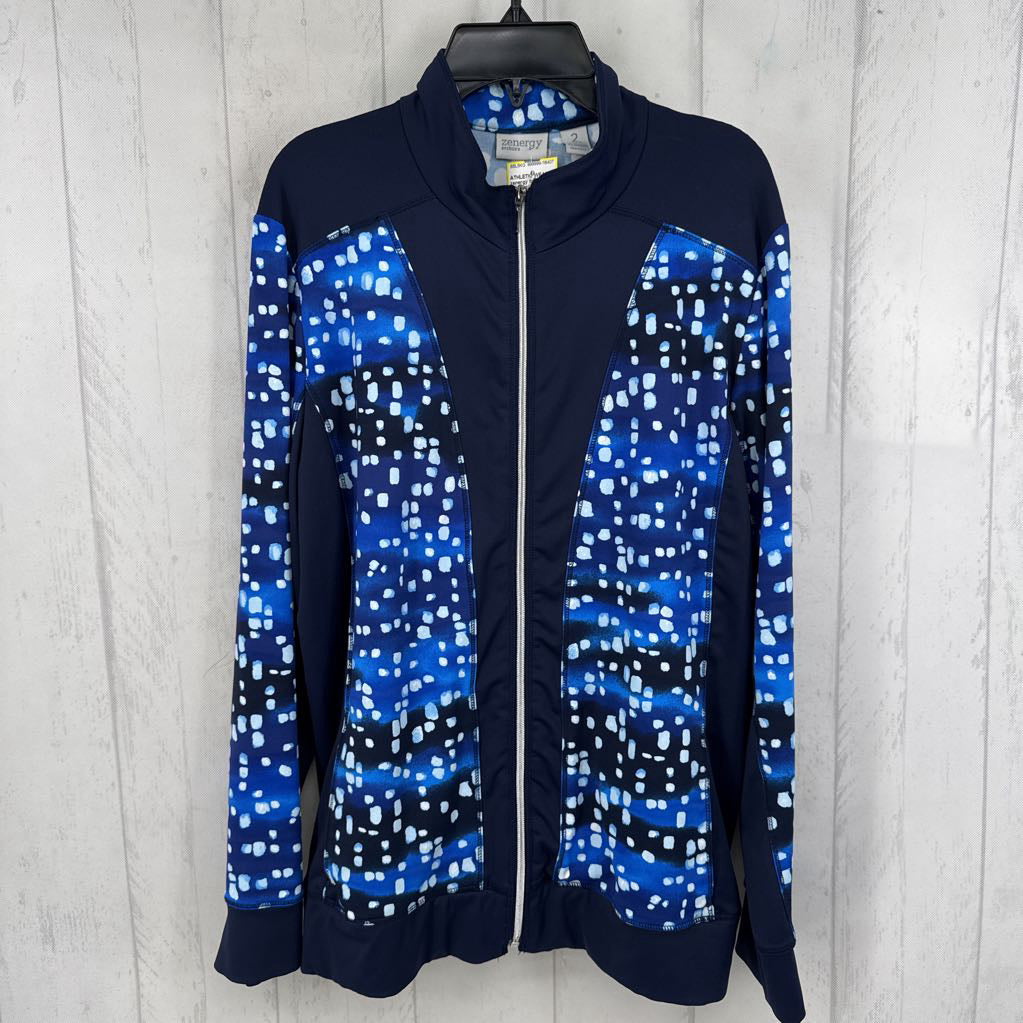 L printed zip-up jacket