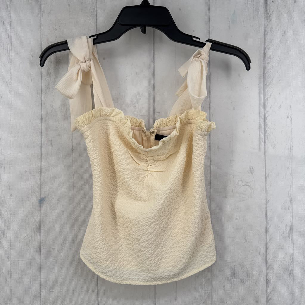 XS tie slv textured tank