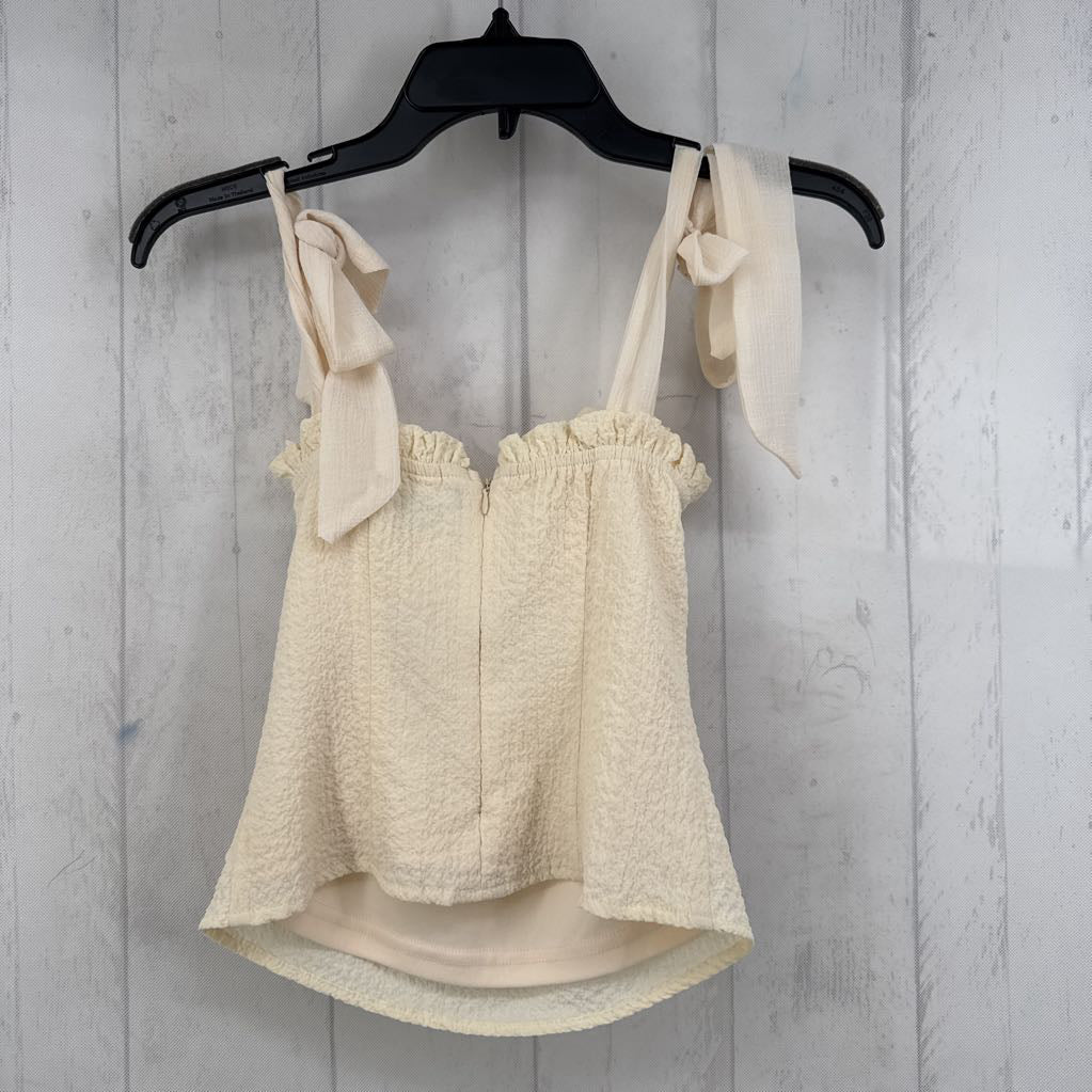 XS tie slv textured tank