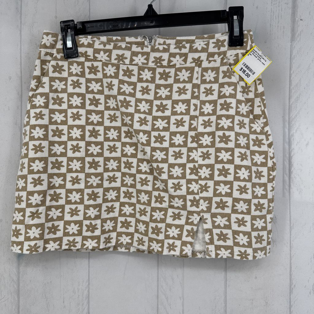 S flower print mini skirt
