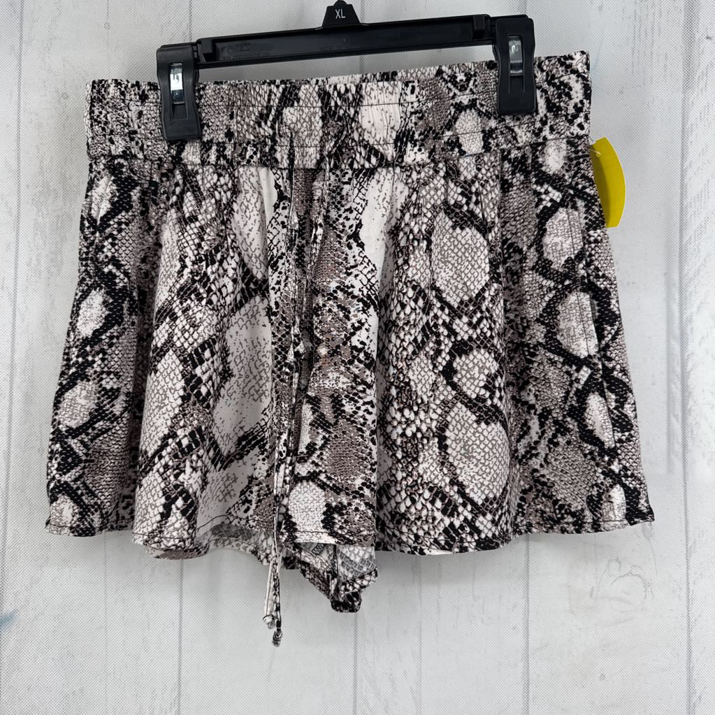 S snakeskin print pull on shorts