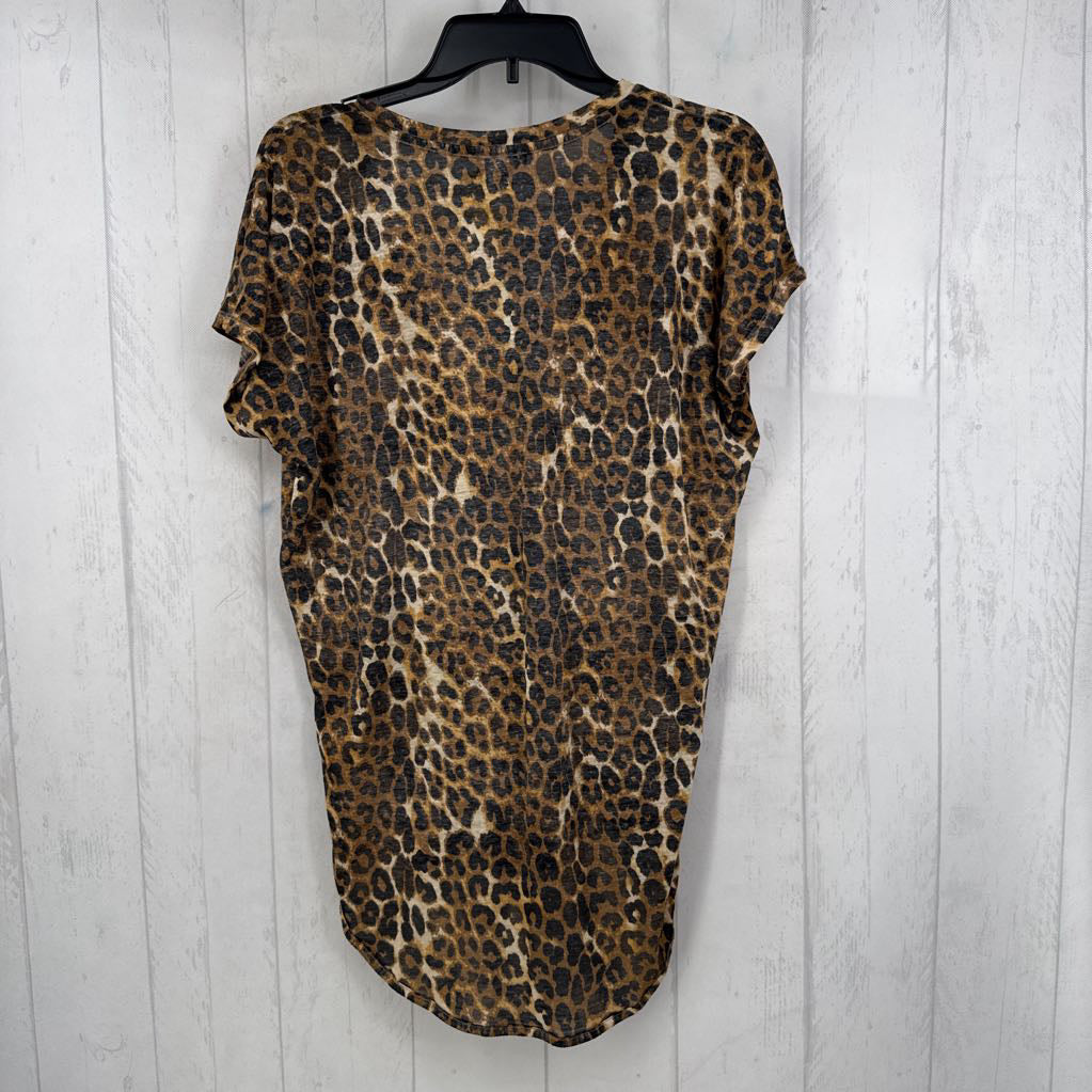 XS s/s animal print v-neck top
