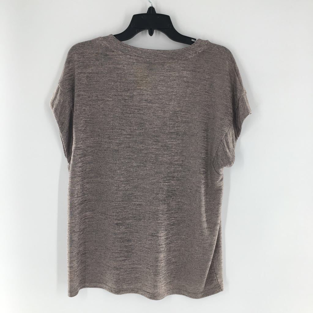 L marled v-neck s/s top