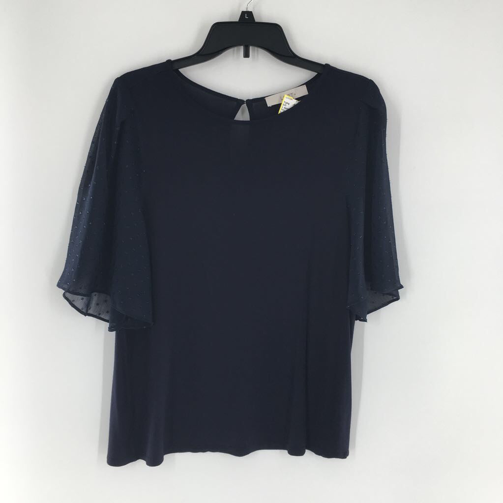 L semi-sheer slv tee