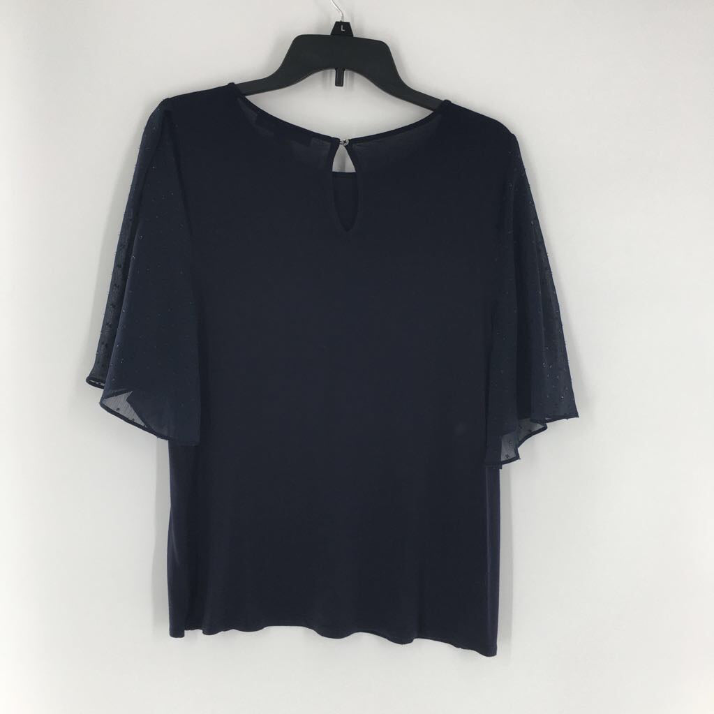 L semi-sheer slv tee