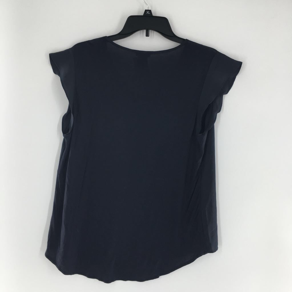 L v-neck flutter slv hi-lo top s/s