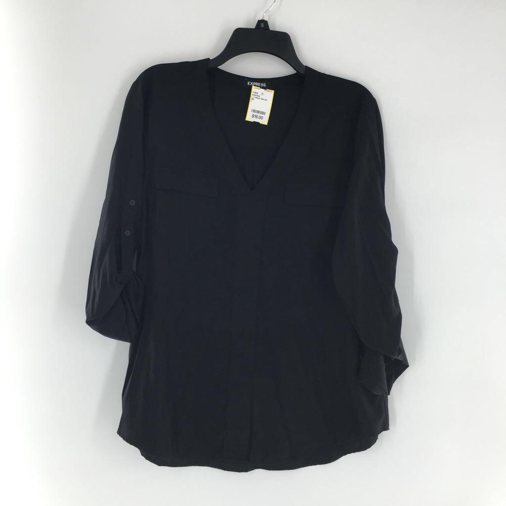 L v-neck tab slv top