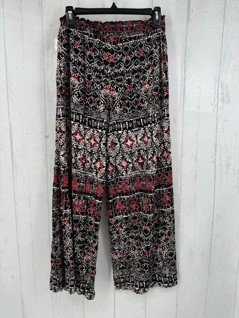 S print smocked waist pull on pants