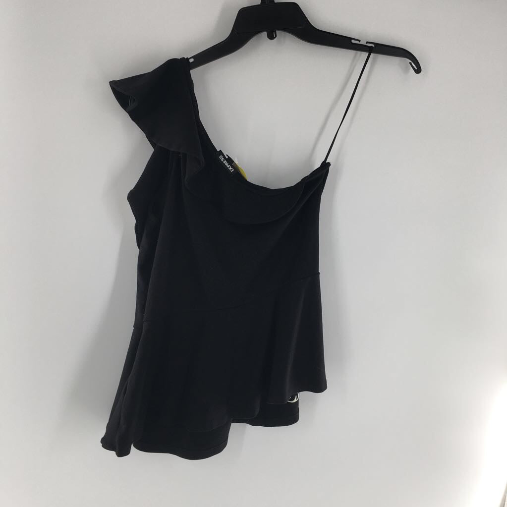 L ruffled embroidered off the shoulder top