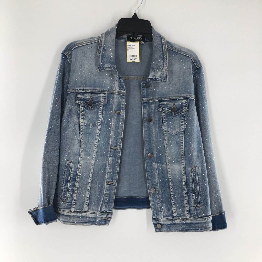 12 rhinestone embelished jean jacket