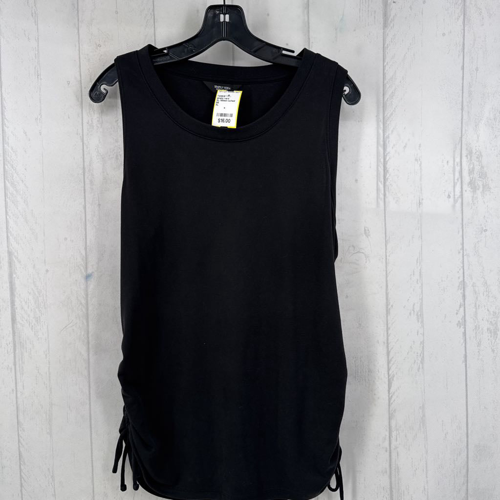 XL ribbed ruched sides tank