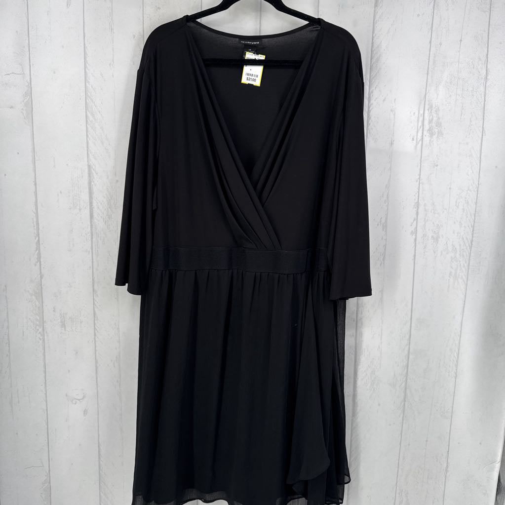 28 crossover 3/4 slv dress