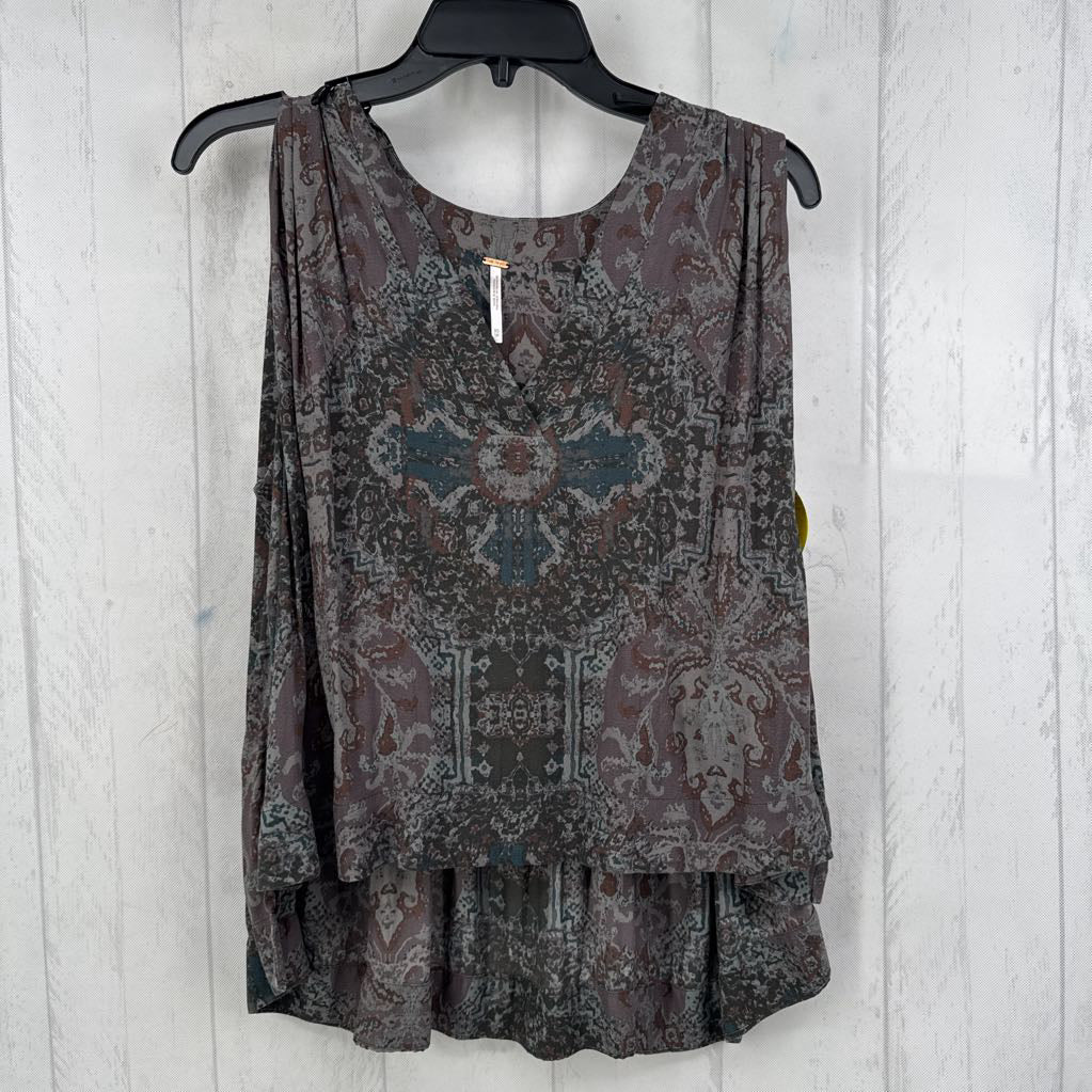 XS relaxed v-neck print tank