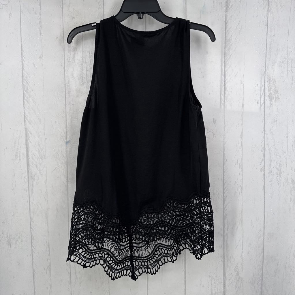 S v-neck crochet hem tank