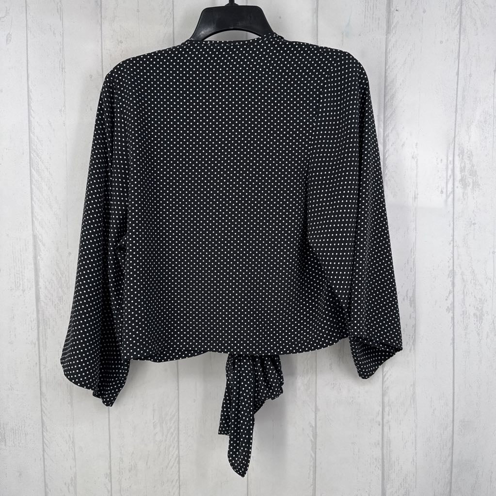 S polka dot tie front cardigan