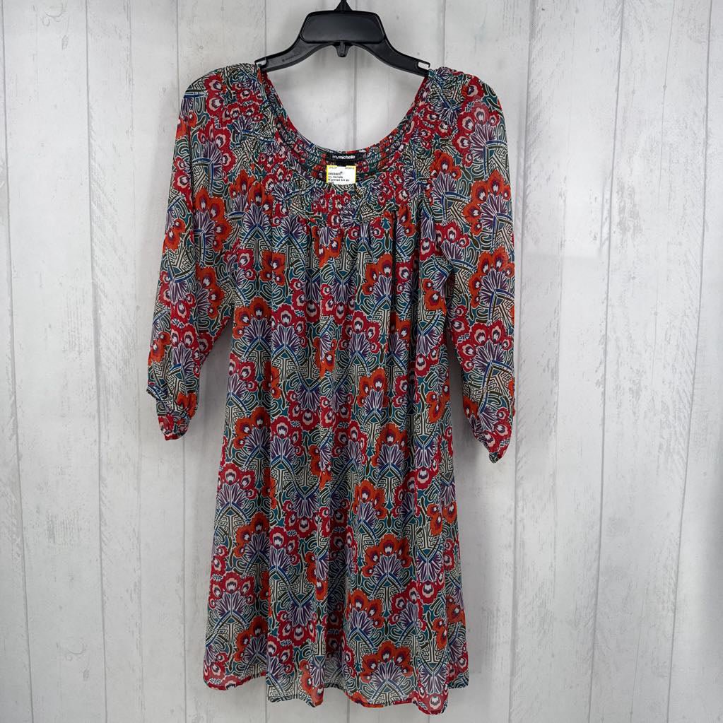 M printed 3/4 slv dress