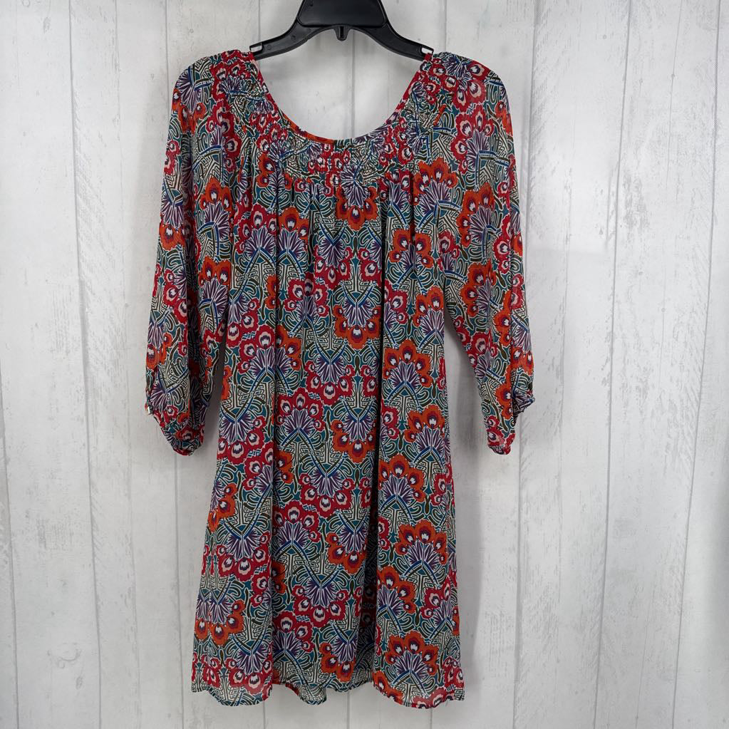 M printed 3/4 slv dress