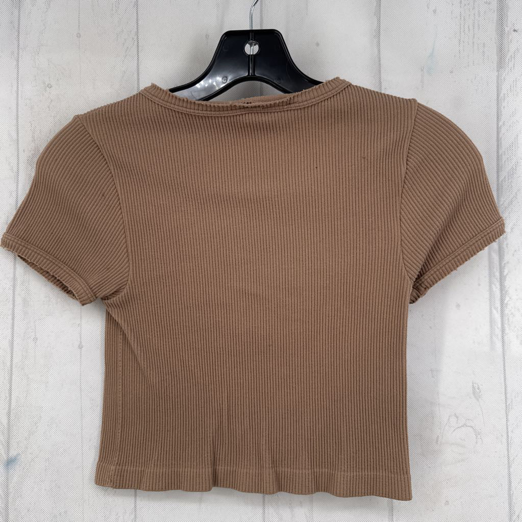 S/M ribbed s/s crop top