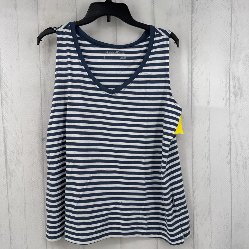 XL striped v-neck tank