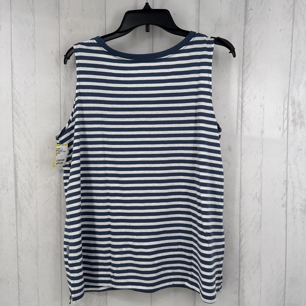 XL striped v-neck tank