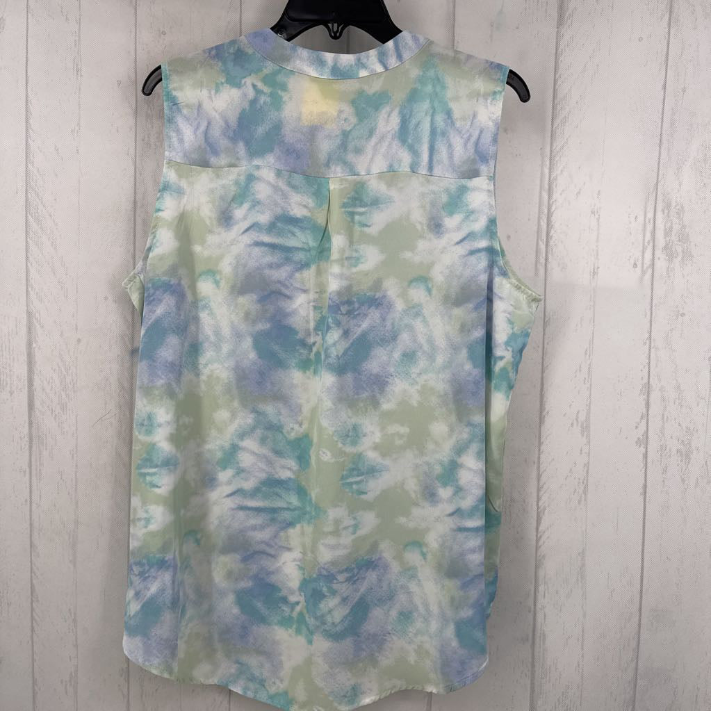 XL tie-dye split neck tank