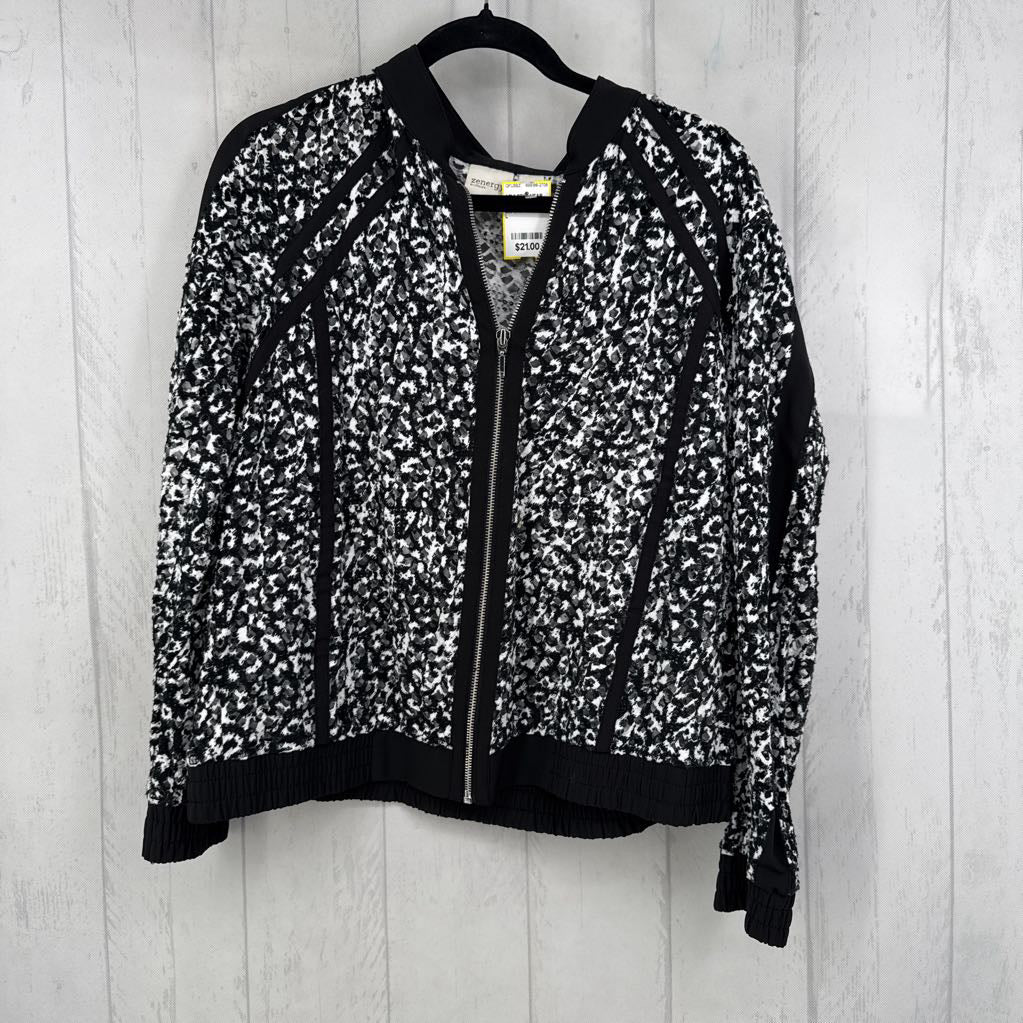 L mesh zip-up jacket
