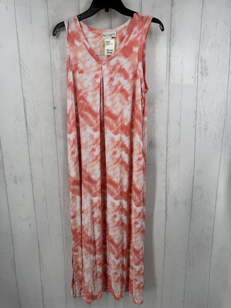 M tie-dye v-neck slvls dress