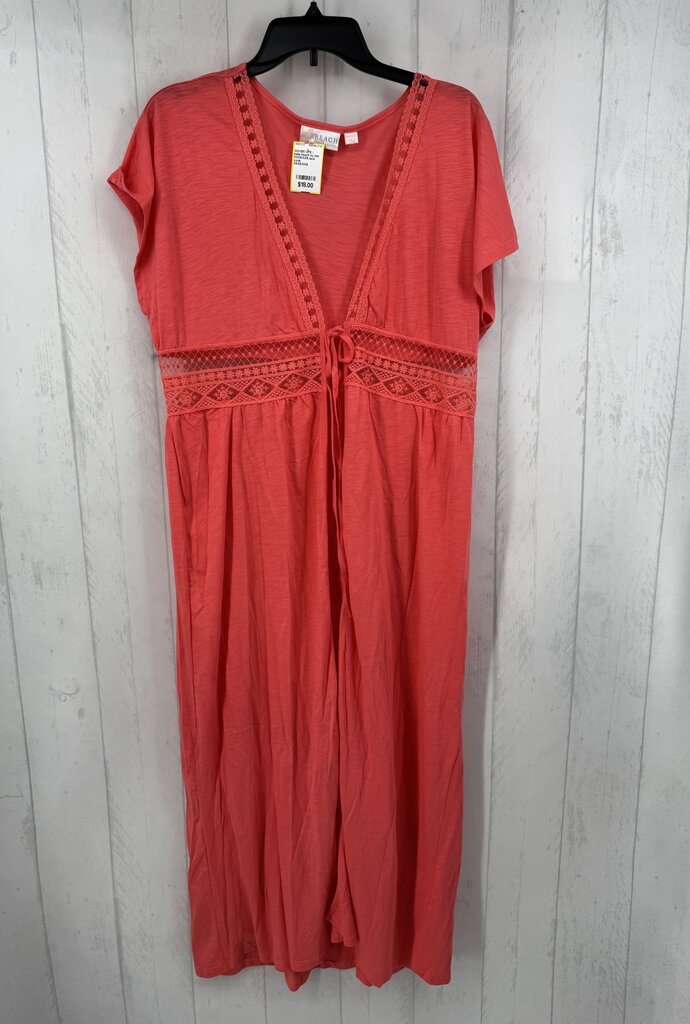 XXXS/XXS lace trim open front s/s cover up