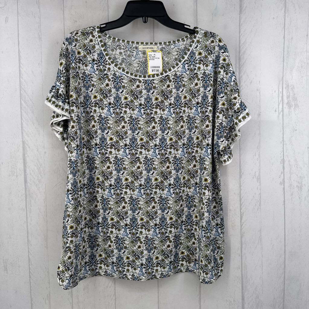 L flo print s/s top