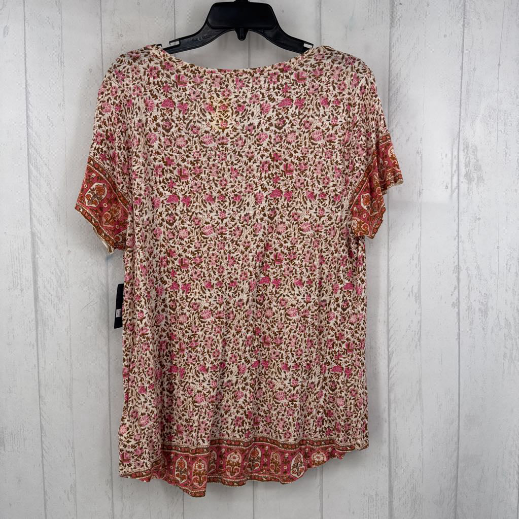 R50 XL flo print v-neck s/s tee