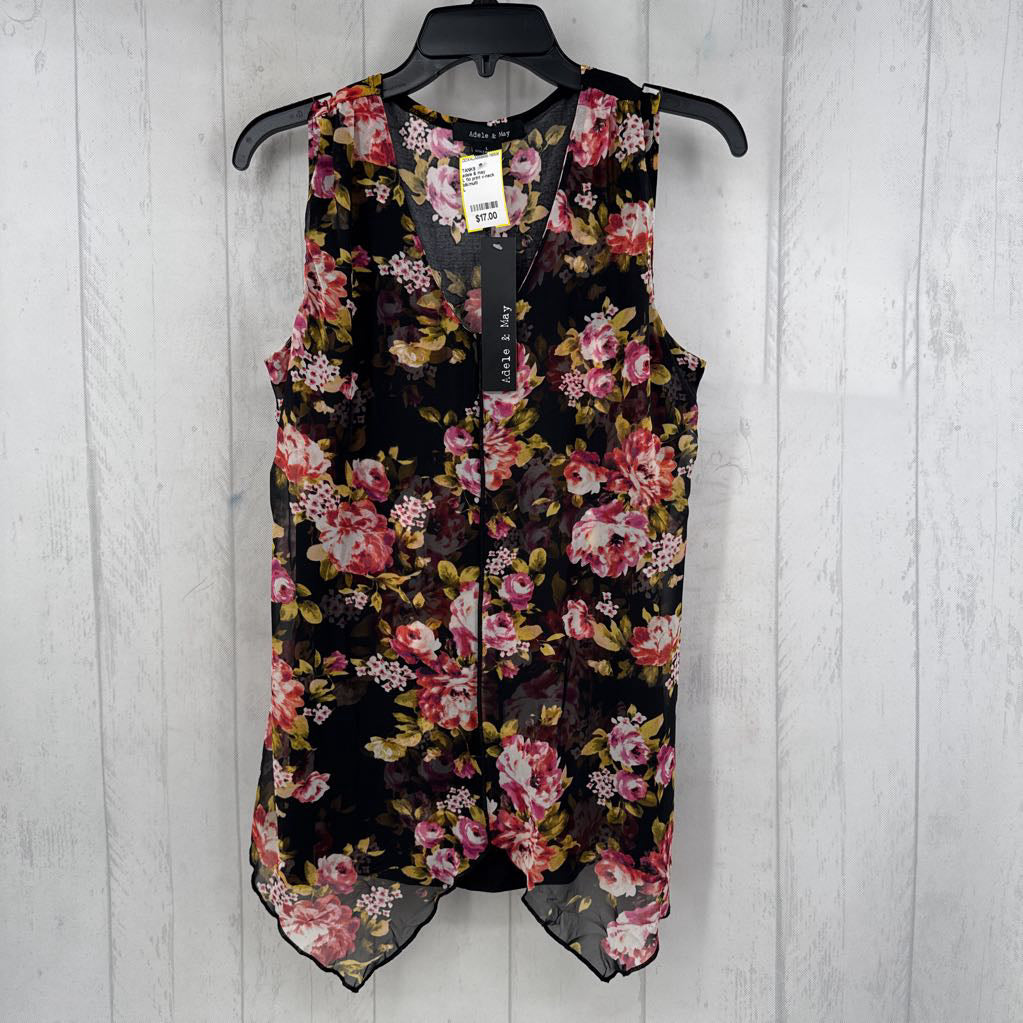 L flo print v-neck flowy tank