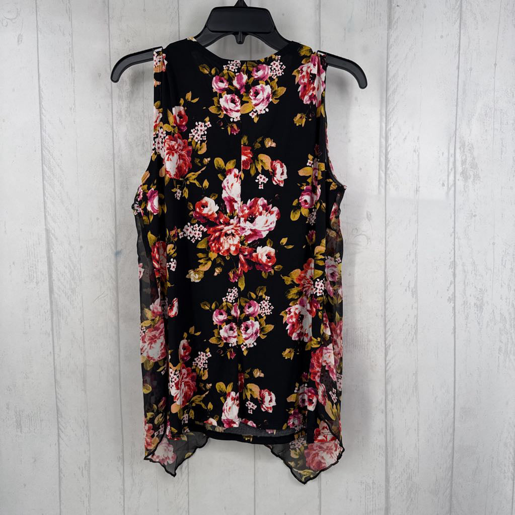 L flo print v-neck flowy tank