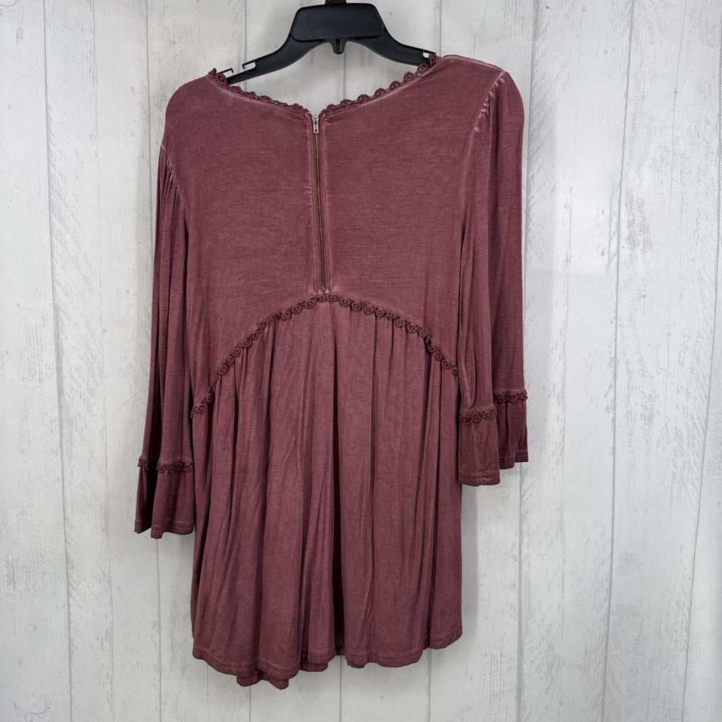 M ric-rac trim 3/4 slv top