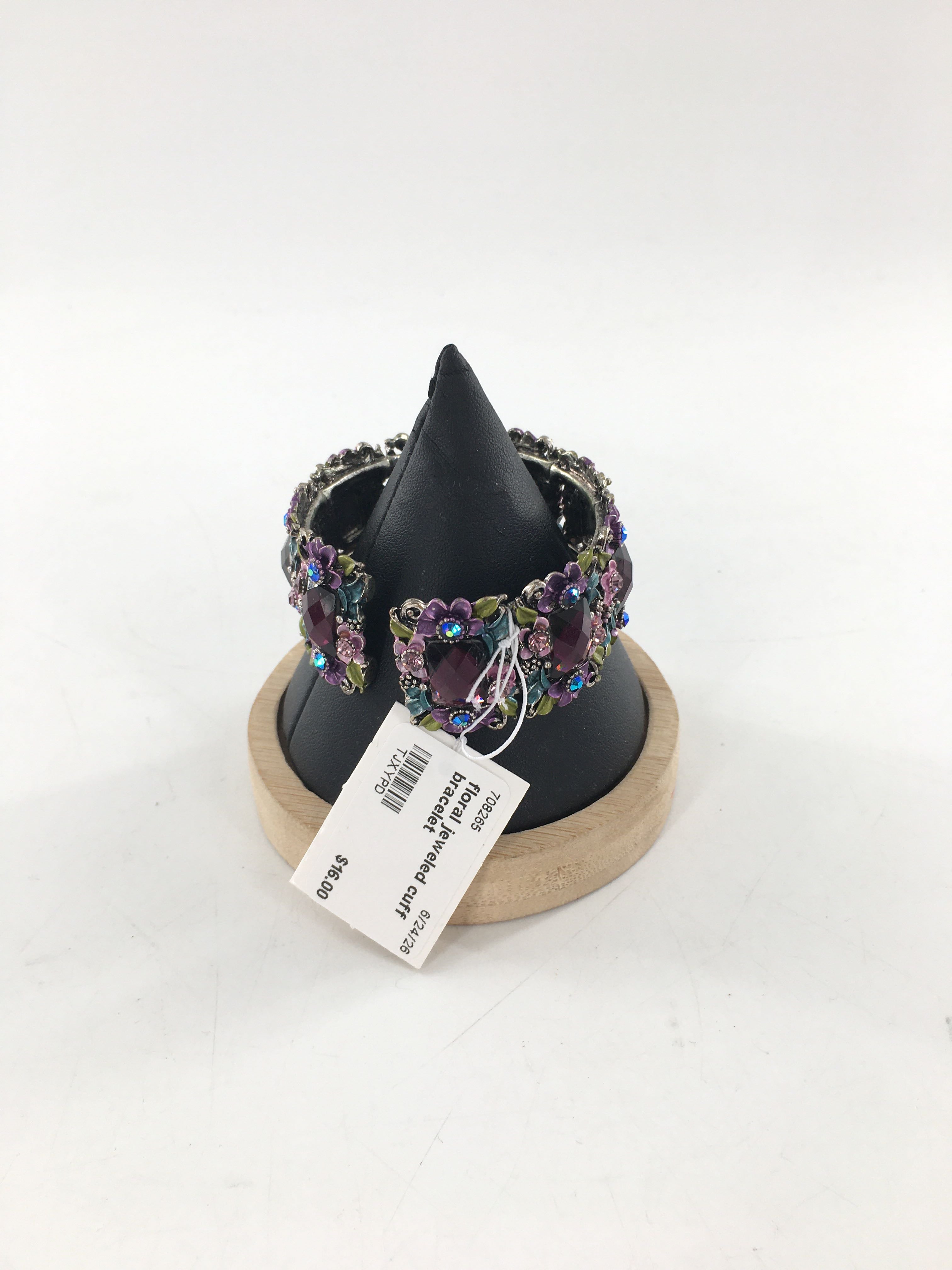 floral jeweled cuff bracelet