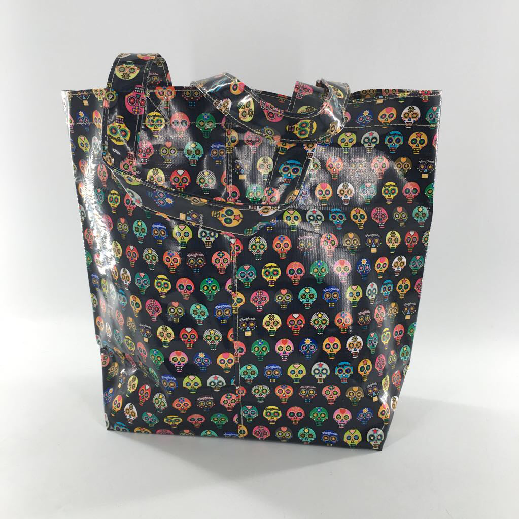 sugar skull print tote bag