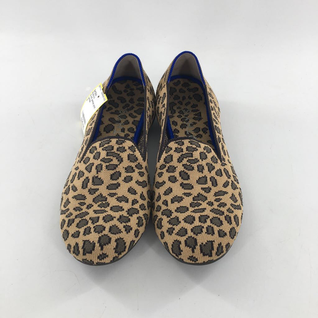 9 knit animal print slip-on flats