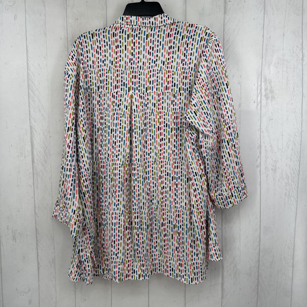 XL colorful 3/4 slv top