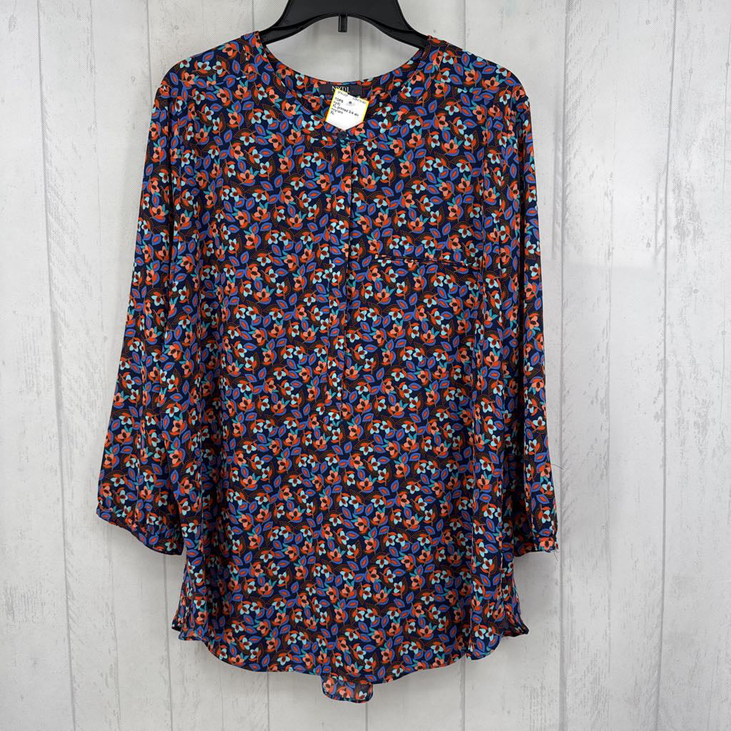 XL printed 3/4 slv top