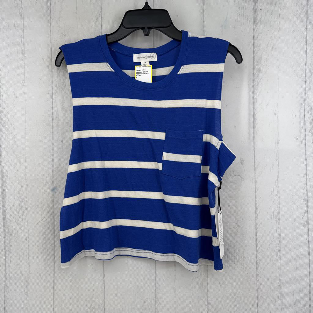R35 M crewneck striped tank