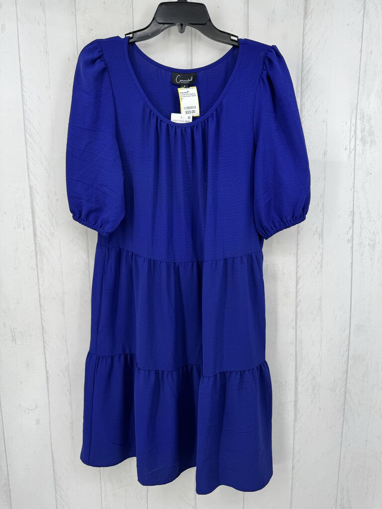 8 round neck tiered s/s dress