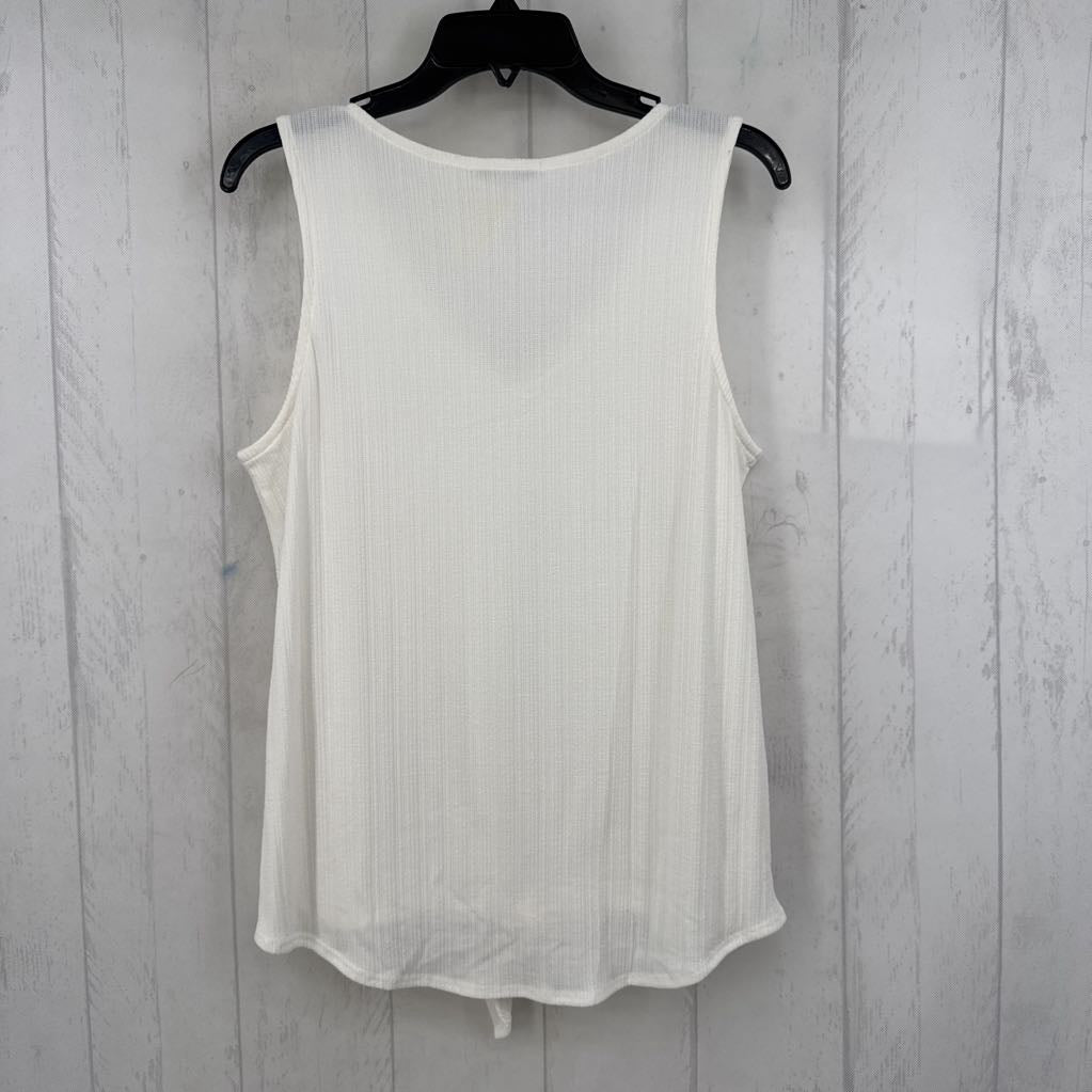 L ribbed v-neck tied hem tank