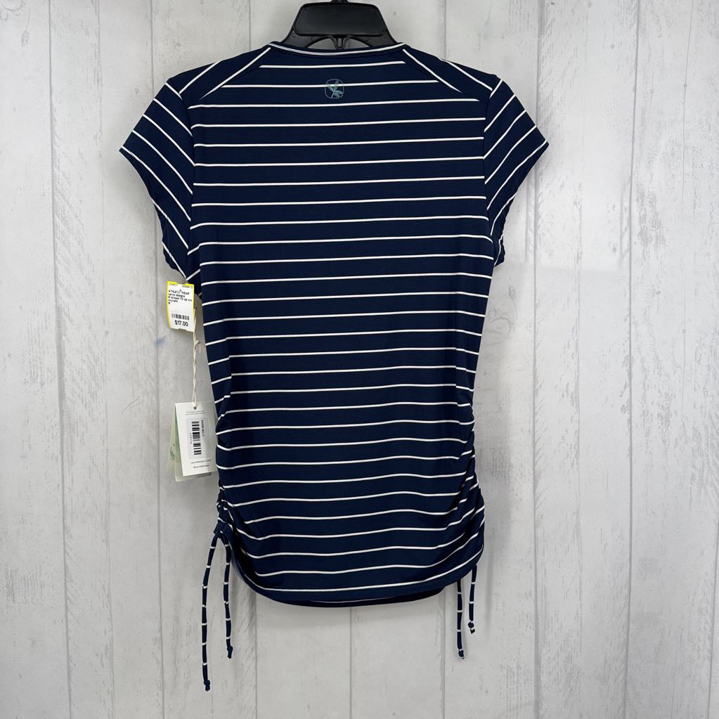 M striped 1/2 zip s/s top