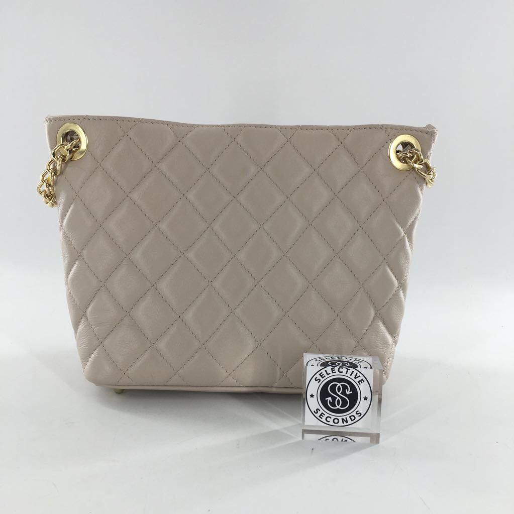 quilted chain link strap satchel