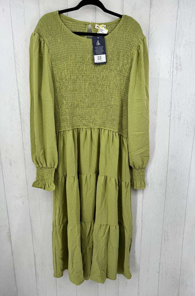 3XL smocked tiered l/s dress