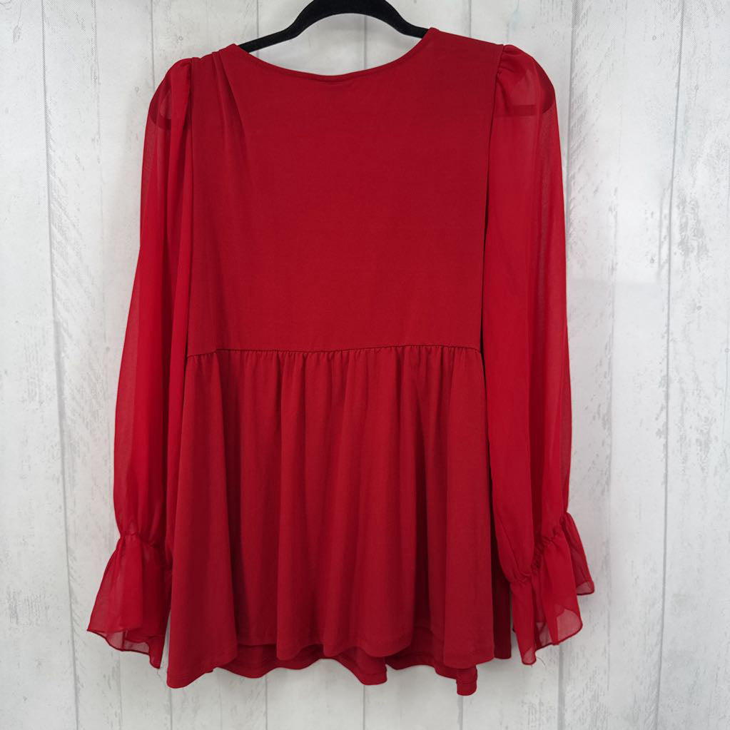 2X crossover l/s babydoll top