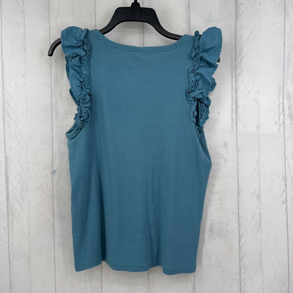 XL ribbed flutter slv top