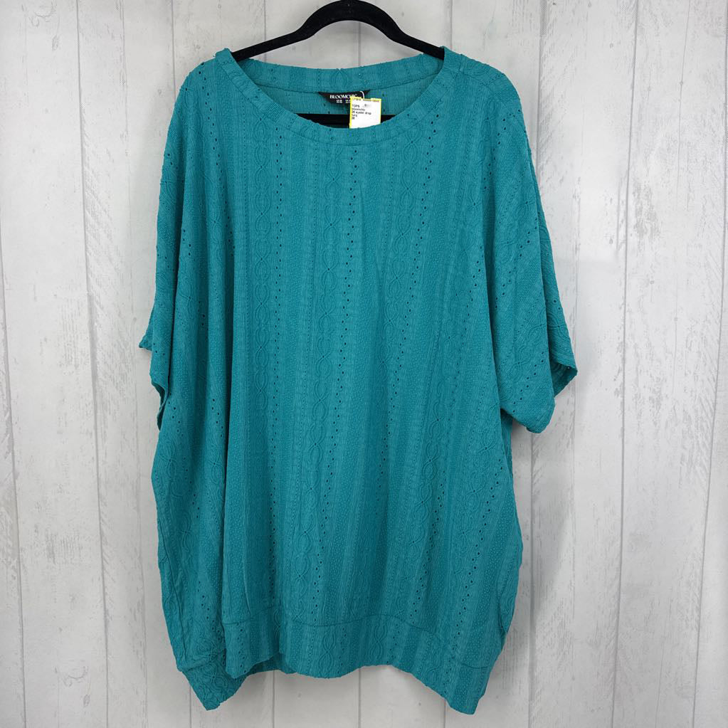 26 eyelet drop shoulder s/s top