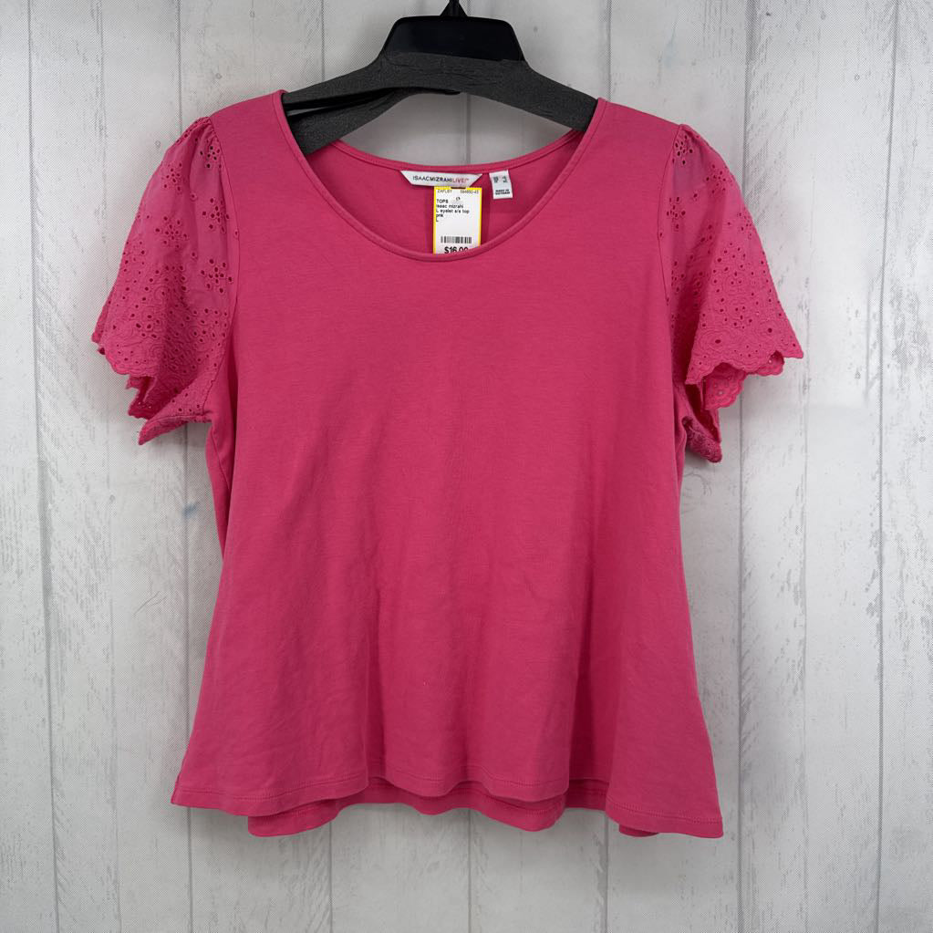L eyelet s/s top